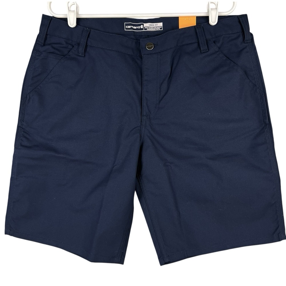 NWT Carhartt Women's Rugged Flex Canvas Work Blue Shorts Size 16